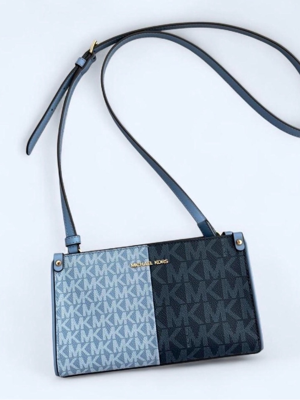 Michael Kors Two-Tone Blue Signature Crossbody